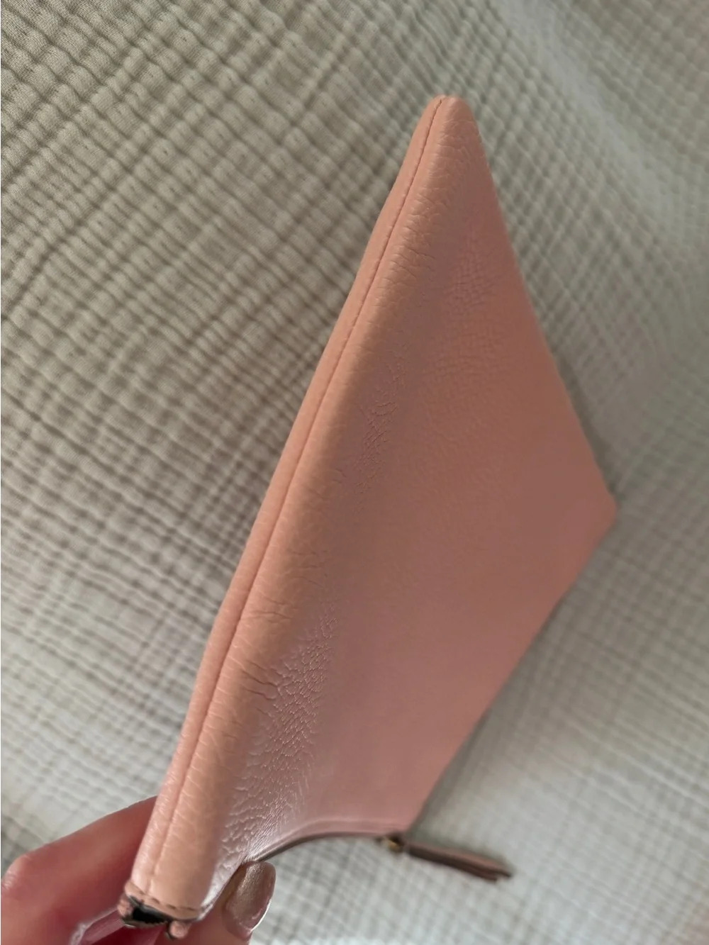 Gucci Pink Love Is Blind Pebbled Leather Bee Cosmetic Pouch